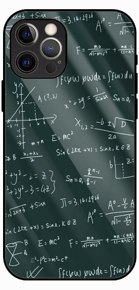 Math Equations Theme, Luxury Glass Back Phone Case