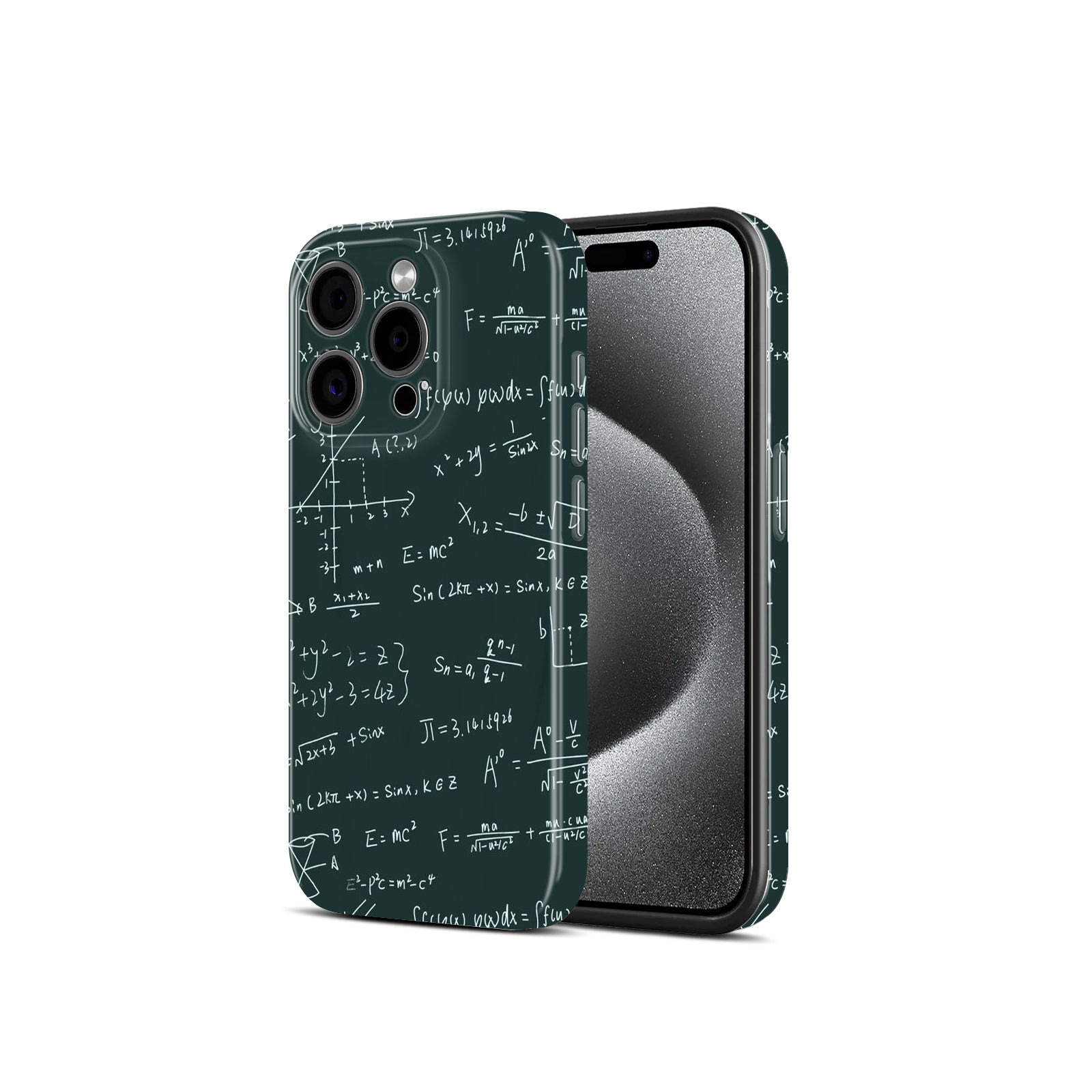 Green Chalkboard Math Equations Theme, Hard Glossy Case - Stylish & Protective Cover