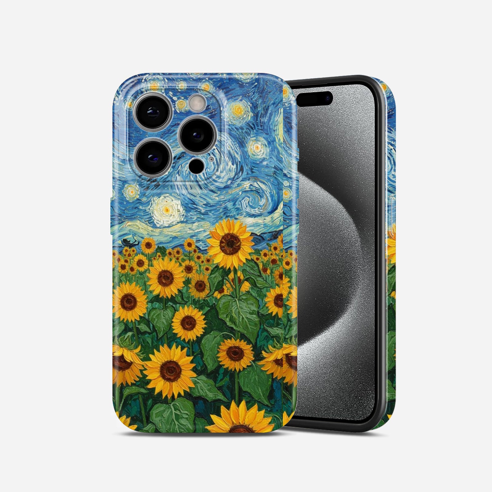 Van Gogh Starry Night Sunflower Field Art Design, Hard Glossy Case - Stylish & Protective Cover