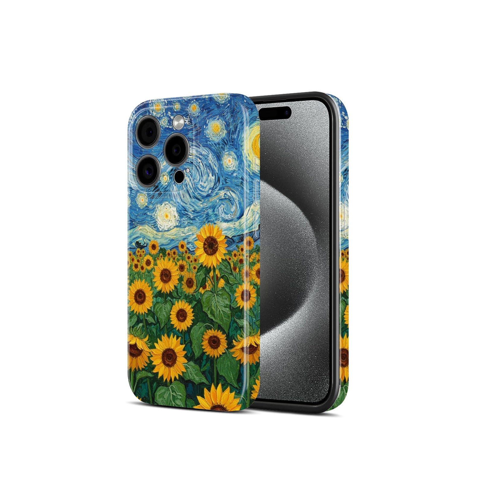 Van Gogh Starry Night Sunflower Field Art Design, Hard Glossy Case - Stylish & Protective Cover