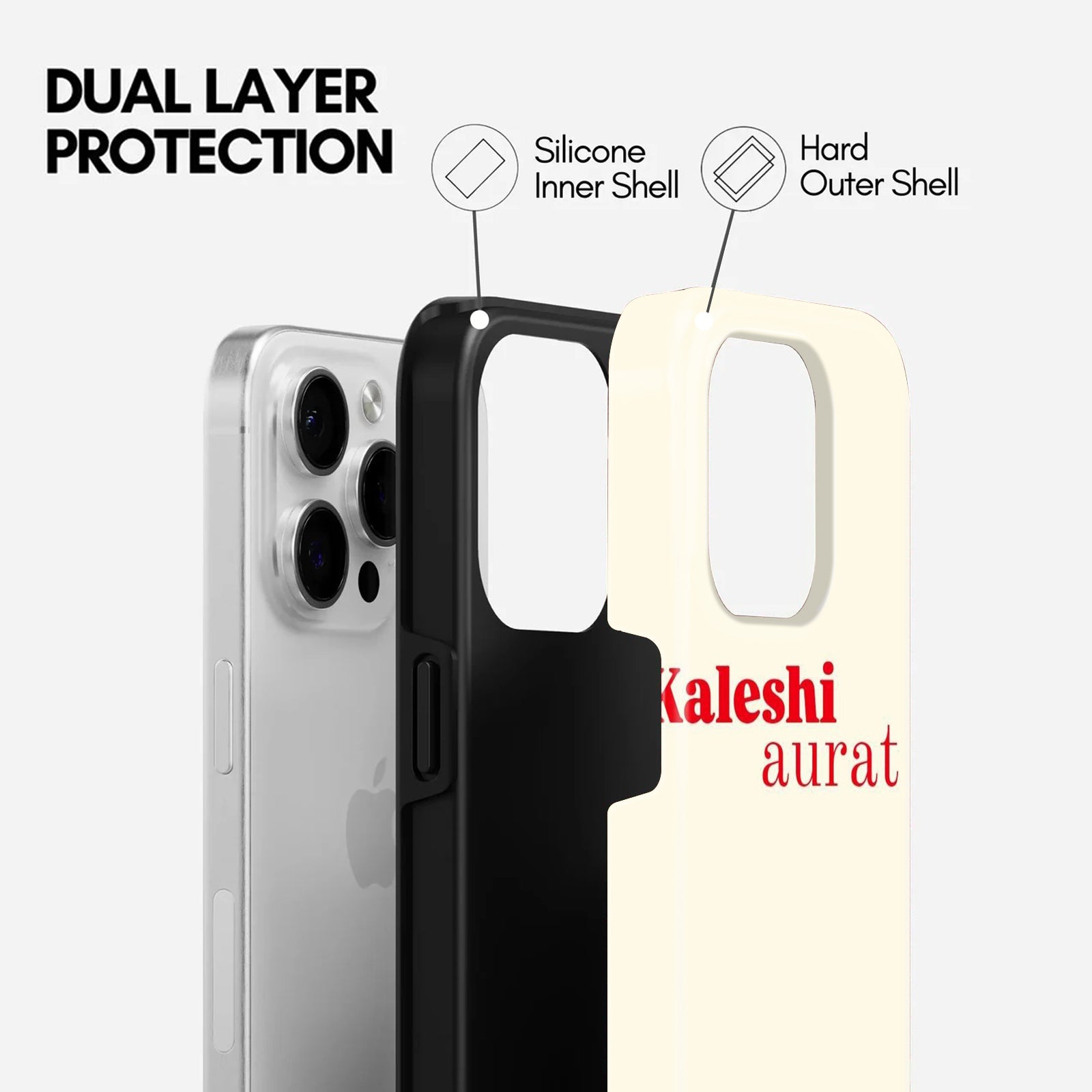 Kaleshi Aurat Print,2 in 1 Mobile Case, Dual Layer Protective Cover