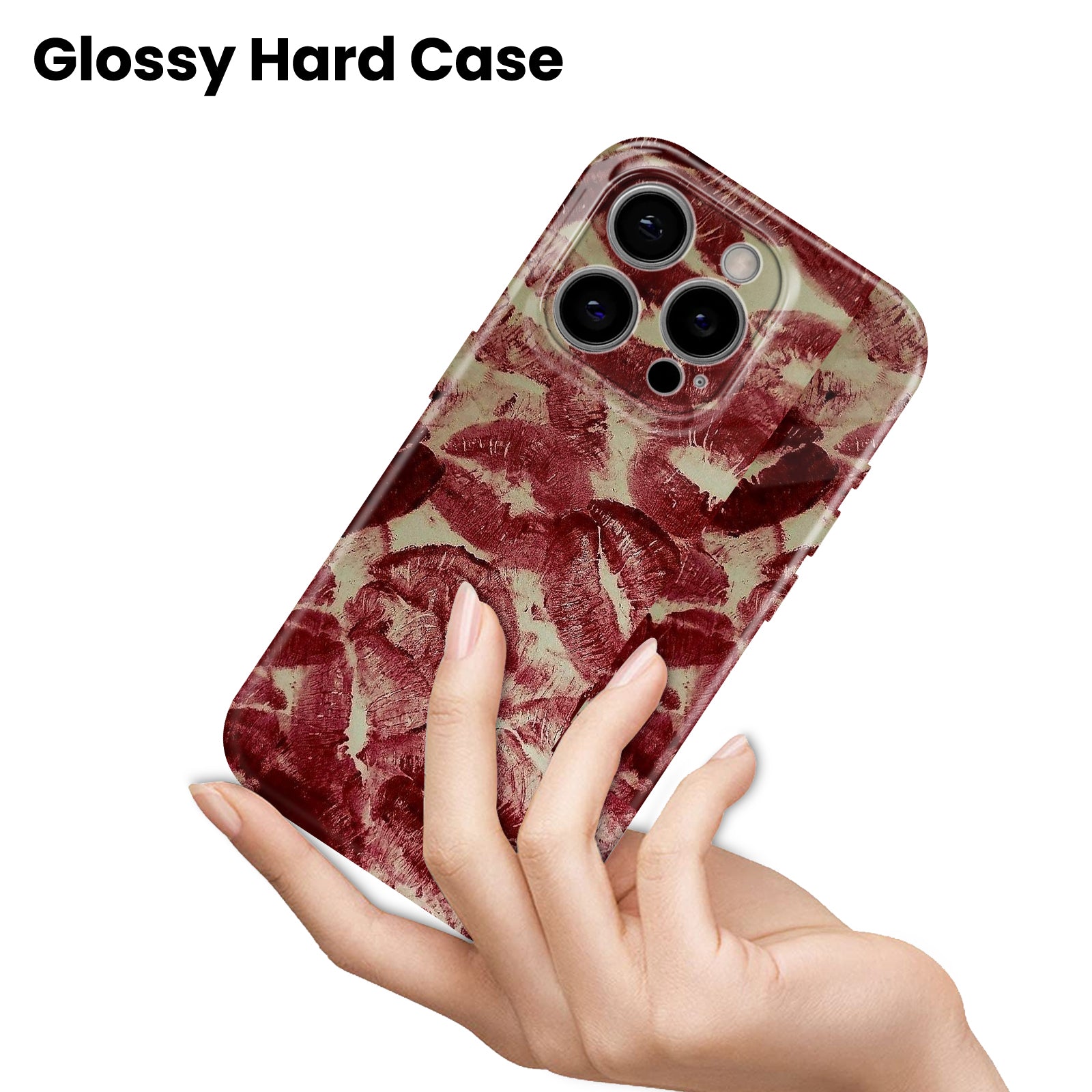 Red Lipstick Kiss Print, Hard Glossy Case - Stylish & Protective Cover