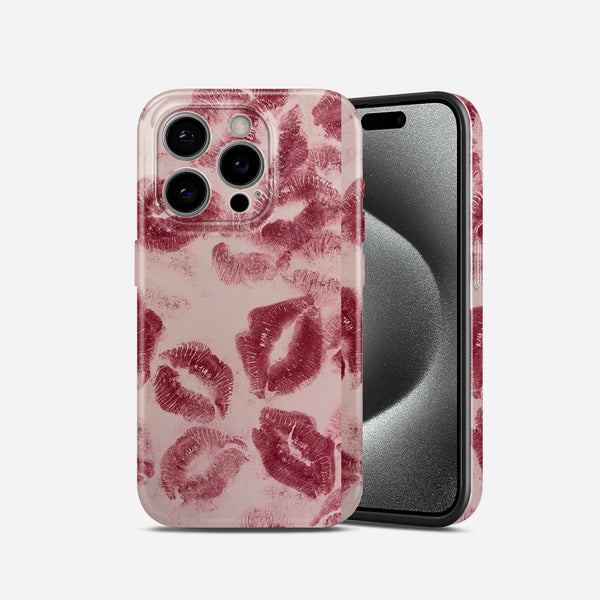 Pink Lips Kiss Print Design, Hard Glossy Case - Stylish & Protective Cover