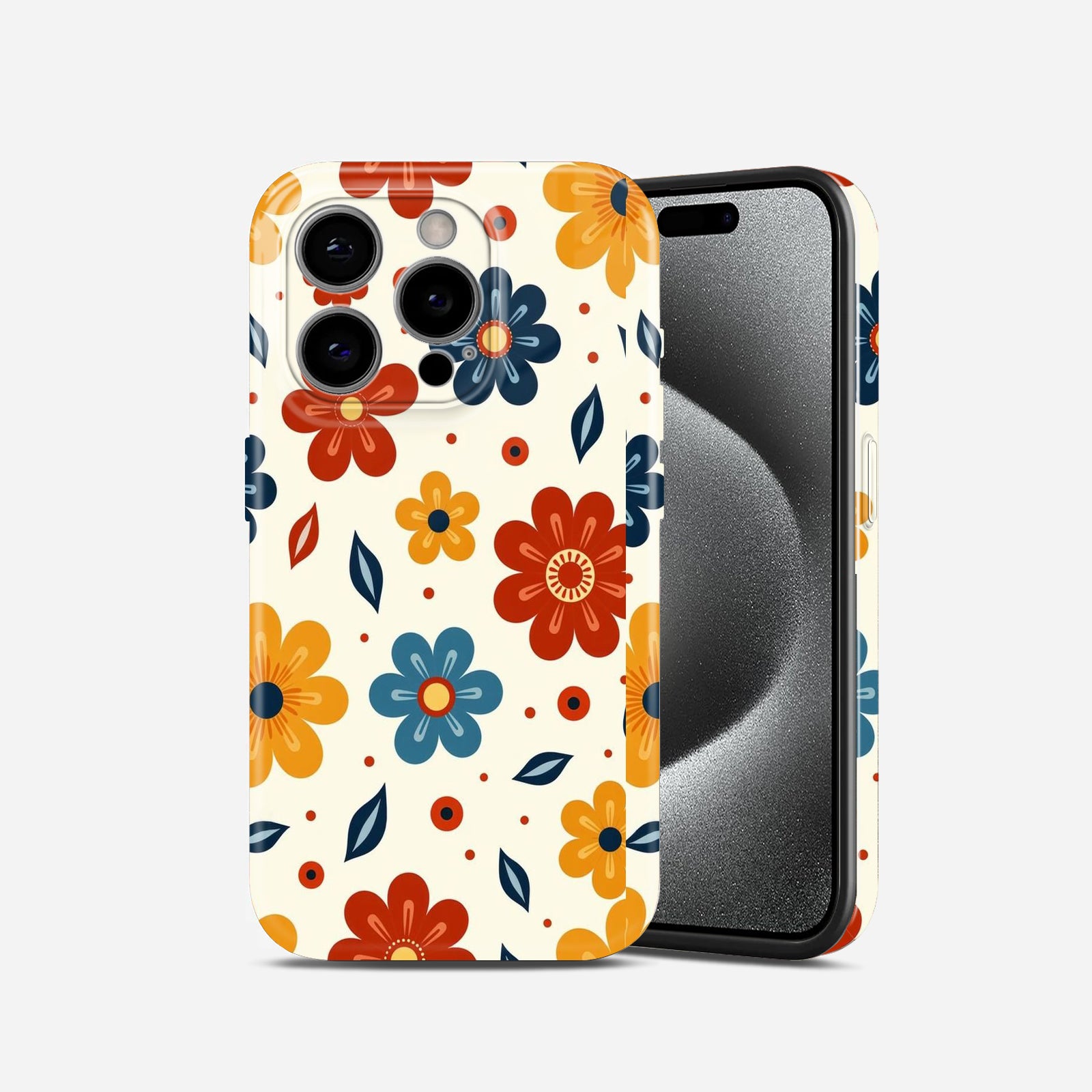 Retro Flower Pattern, Hard Glossy Case - Stylish & Protective Cover