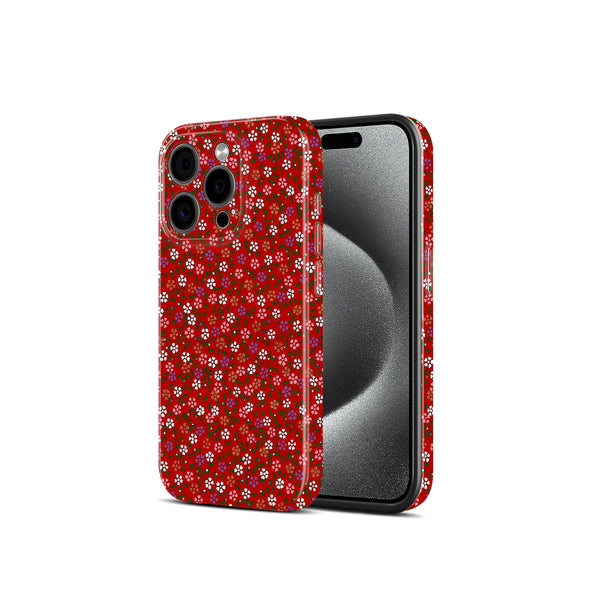 Red Ditsy Flower Pattern, Hard Glossy Case - Stylish & Protective Cover