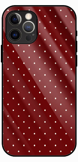 Maroon Polka Dot Design, Luxury Glass Back Phone Case