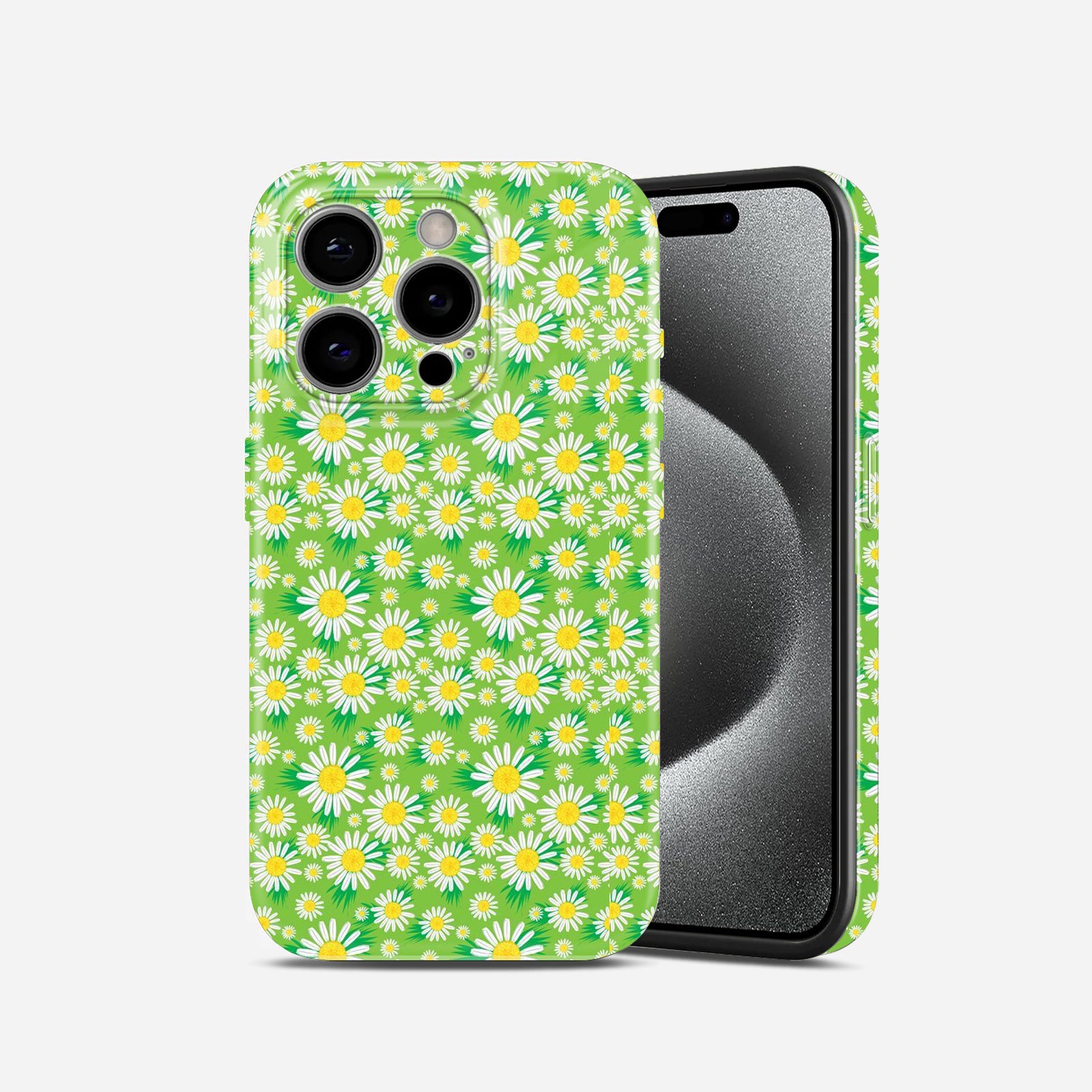 Green Daisy Floral Pattern, Hard Glossy Case - Stylish & Protective Cover