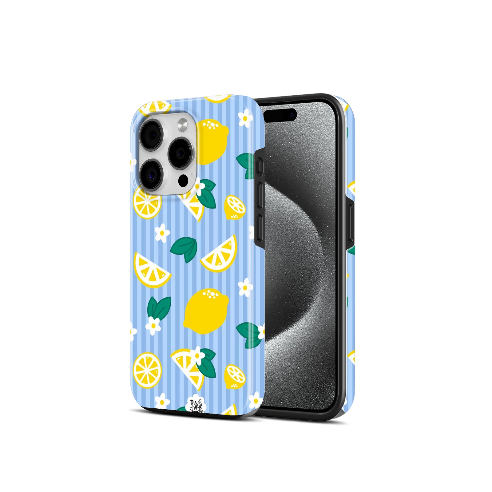 Lemon and Floral Pattern Case, 2 in 1 Mobile Case, Dual Layer Protective Cover
