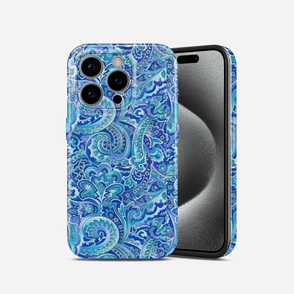Blue Paisley Floral Print, Hard Glossy Case - Stylish & Protective Cover
