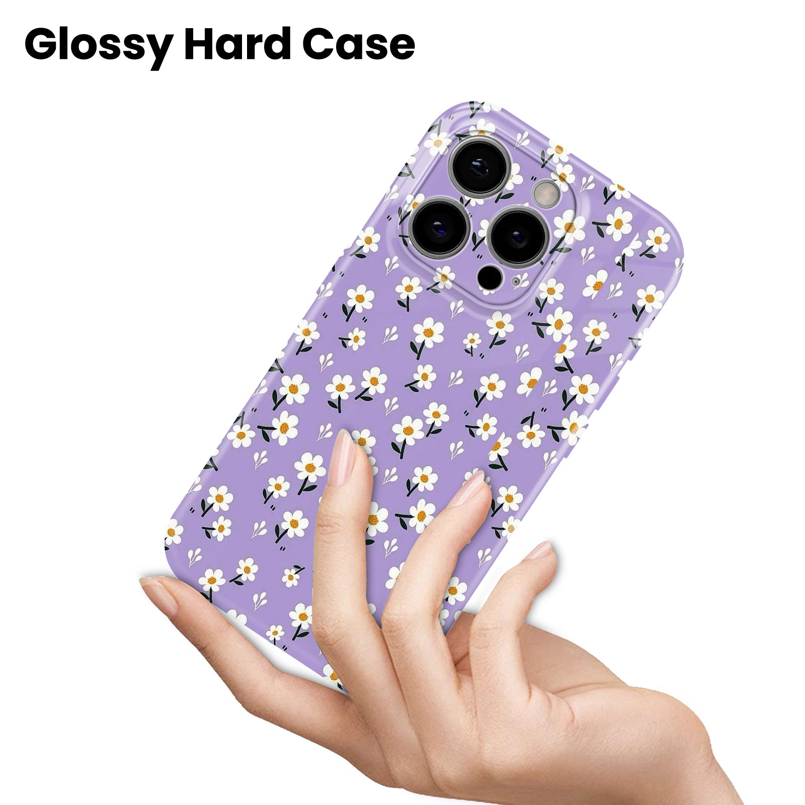 Purple Daisy Pattern, Hard Glossy Case - Stylish & Protective Cover