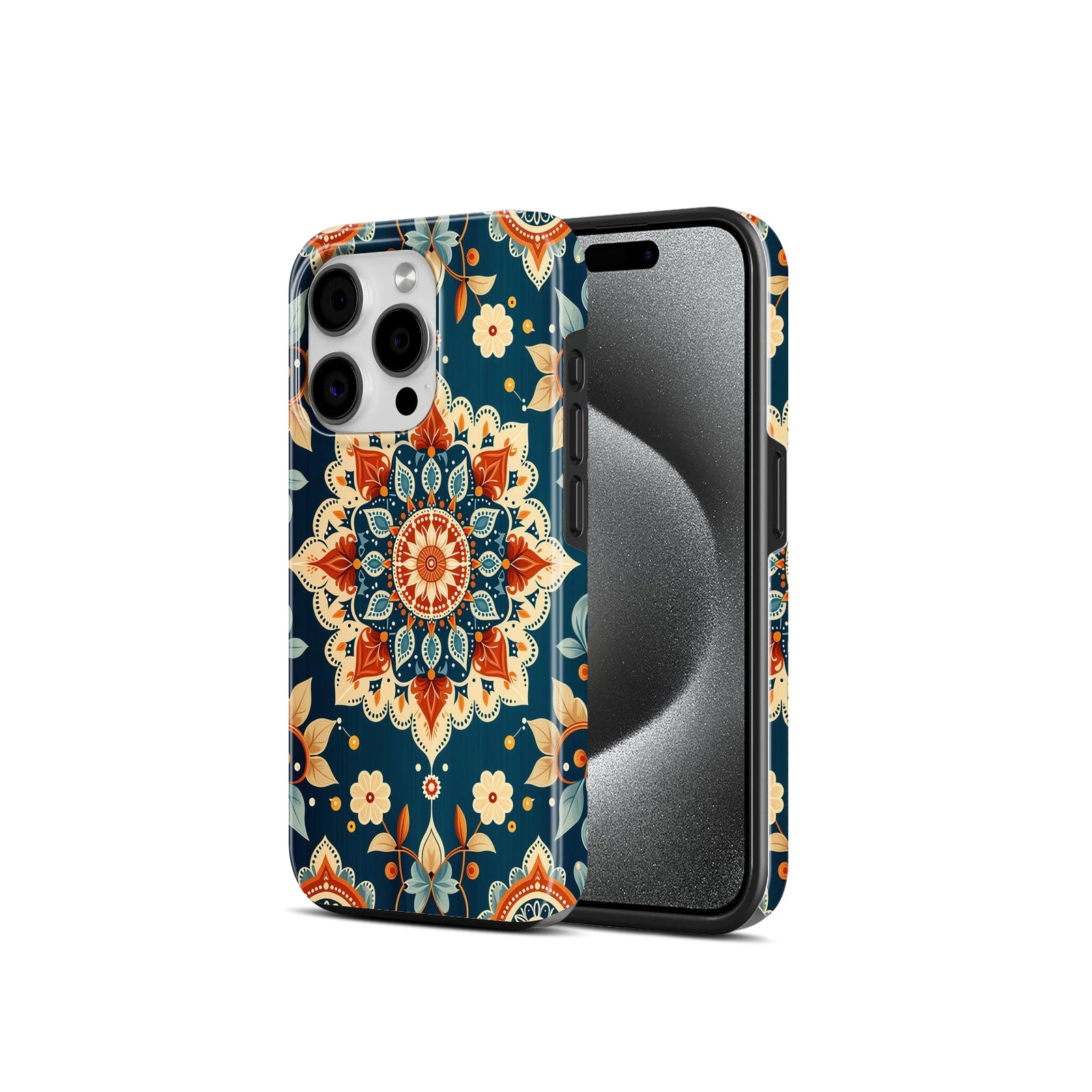 The Joyful Studio Mandala Floral Pattern, 2 in 1 Mobile Case, Dual Layer Protective Cover