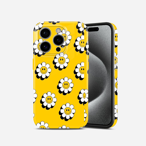 Yellow Smiley Daisy Floral Pattern, Hard Glossy Case - Stylish & Protective Cover