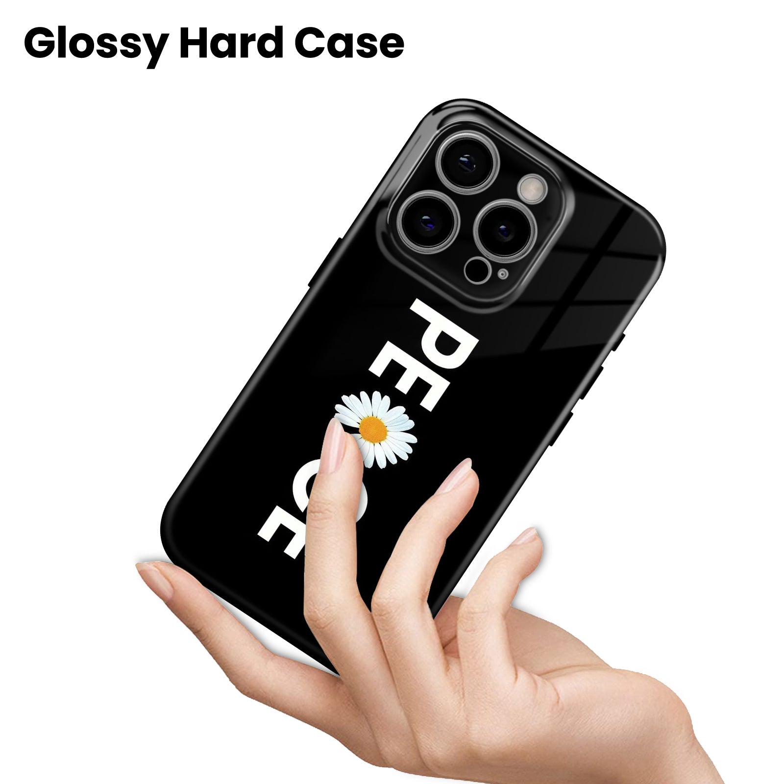 Peace Daisy Floral Design, Hard Glossy Case - Stylish & Protective Cover