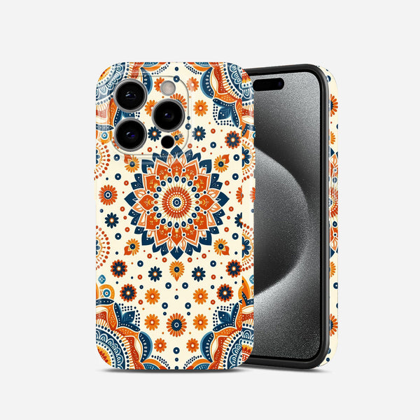 Orange and Navy Blue Pattern, Hard Glossy Case - Stylish & Protective Cover