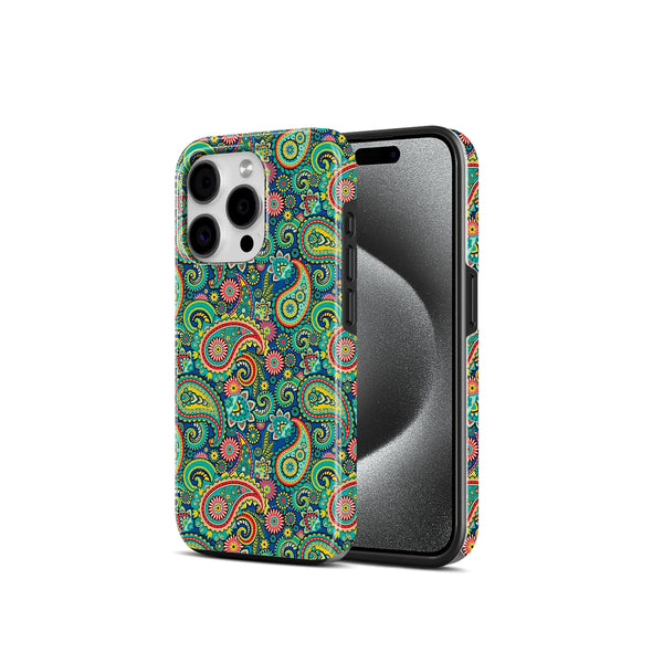 Colourful Paisley Floral Pattern, 2 in 1 Mobile Case, Dual Layer Protective Cover