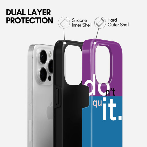 'Don't Quit / Do It' Motivational Design, Purple and Blue, 2 in 1 Mobile Case, Dual Layer Protective Cover