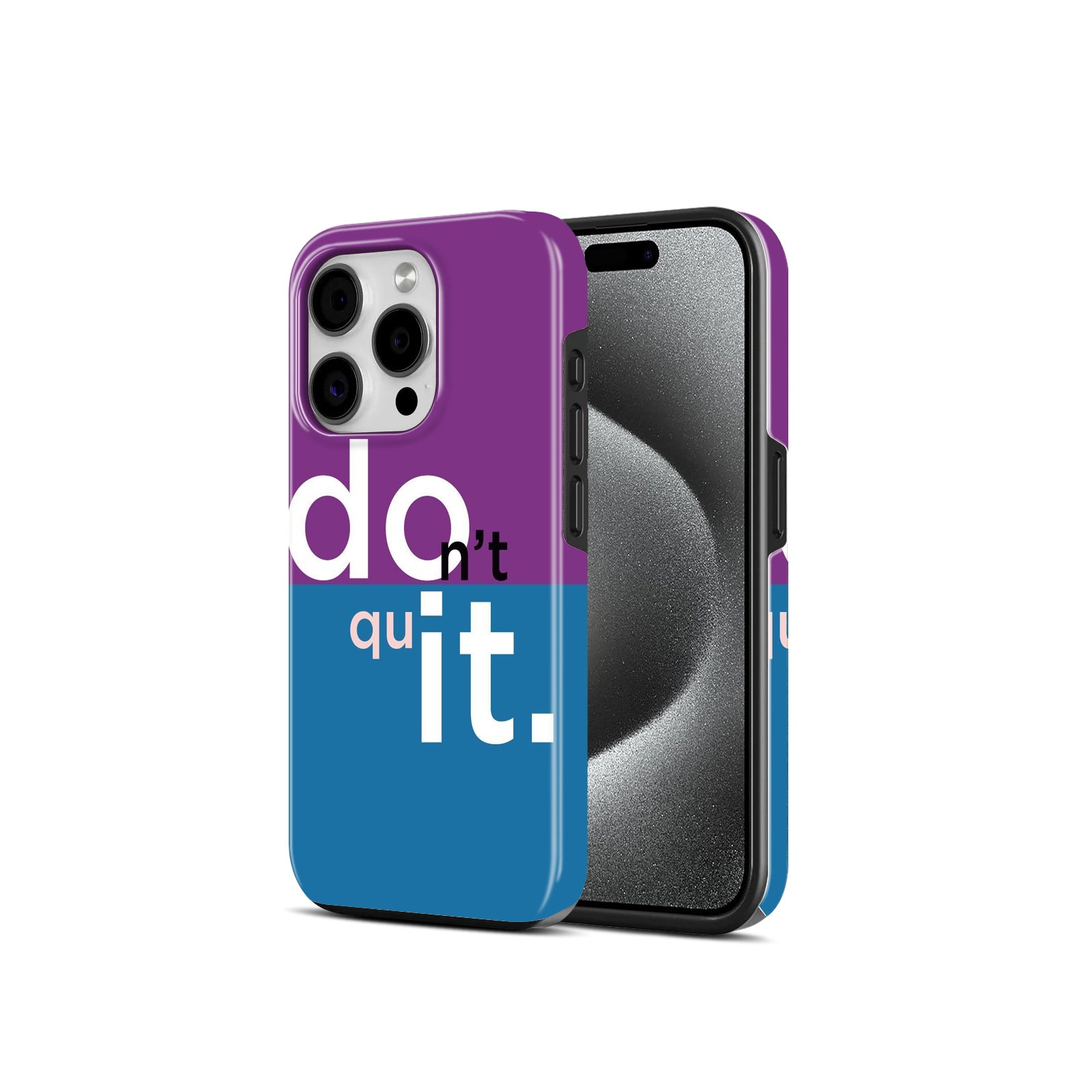'Don't Quit / Do It' Motivational Design, Purple and Blue, 2 in 1 Mobile Case, Dual Layer Protective Cover