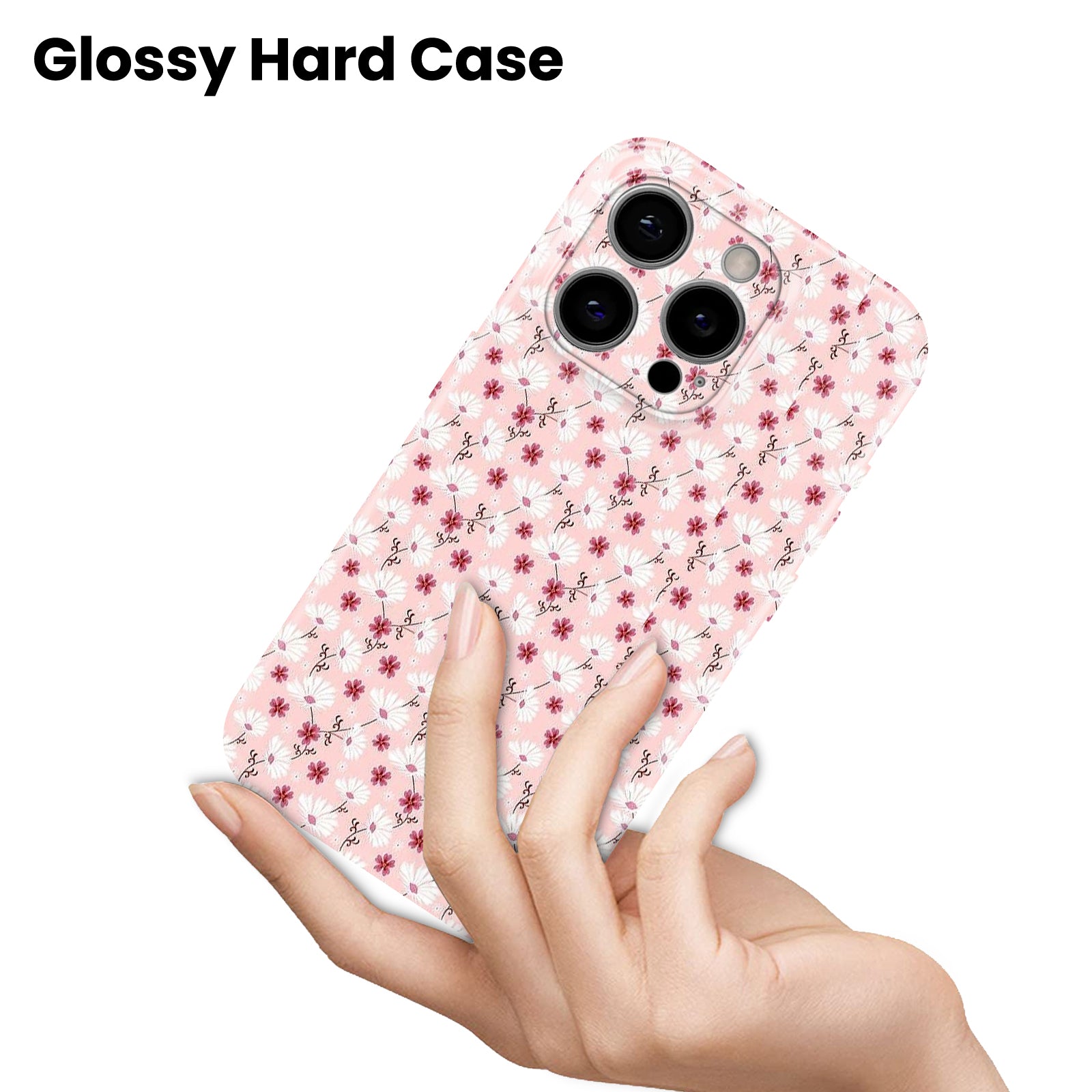 Pink Ditsy Daisy Pattern, Hard Glossy Case - Stylish & Protective Cover