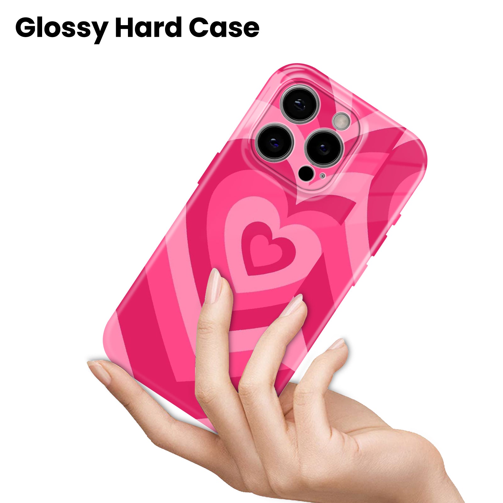 Pink Heart Pattern, Hard Glossy Case - Stylish & Protective Cover