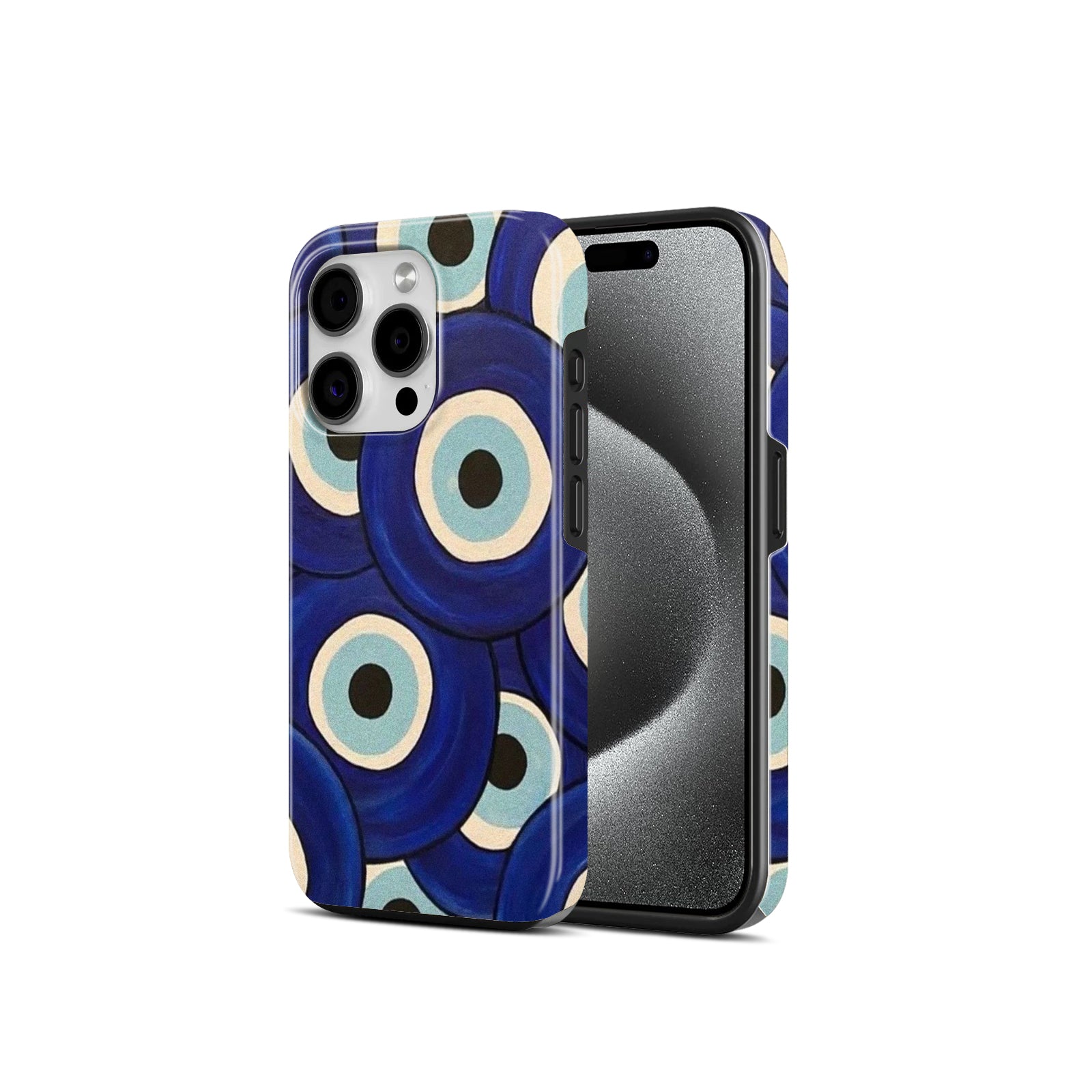 Evil Eye Pattern, Blue, 2 in 1 Mobile Case, Dual Layer Protective Cover