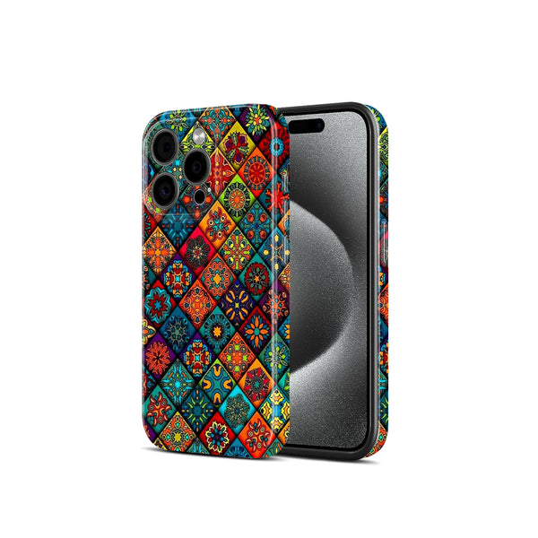 Colourful Mandala Patchwork Vibrant Boho Tile Pattern, Hard Glossy Case - Stylish & Protective Cover