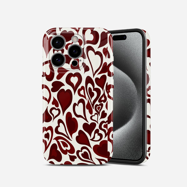 Red Heart Pattern, Hard Glossy Case - Stylish & Protective Cover