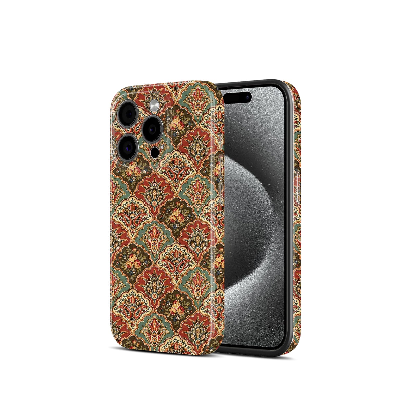 Vintage Floral Paisley Pattern, Damask Print, Boho Style, Hard Glossy Case - Stylish & Protective Cover