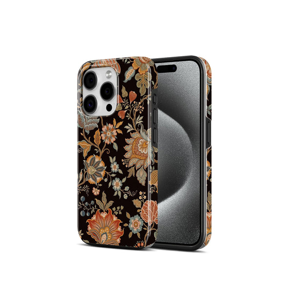 Dark Botanical Vintage Pattern, 2 in 1 Mobile Case, Dual Layer Protective Cover