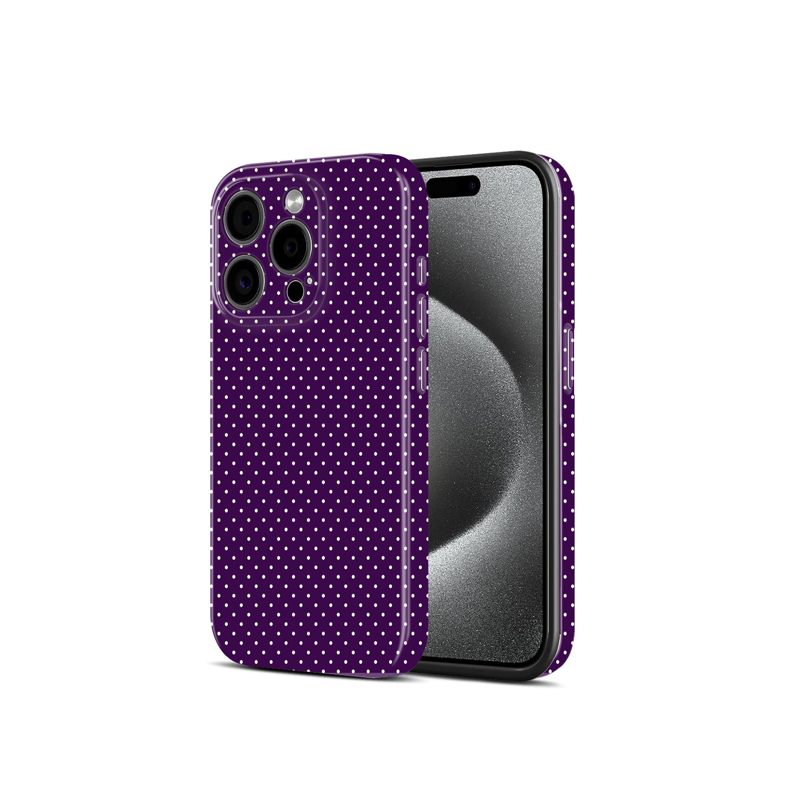 Purple with White Polka Dot Pattern, Hard Glossy Case - Stylish & Protective Cove