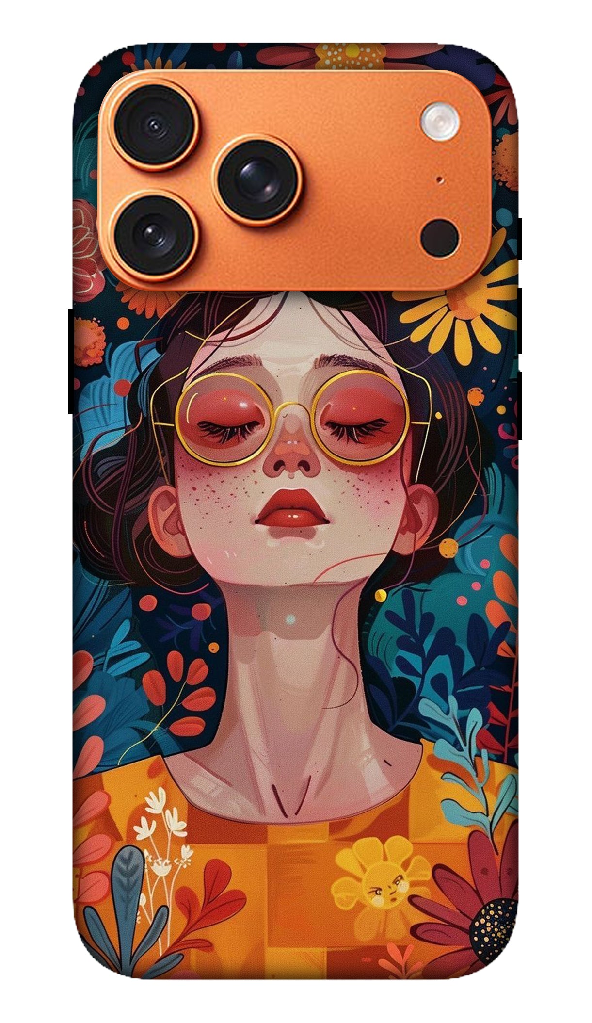 Abstract Floral Portrait Luxury Phone Back Case