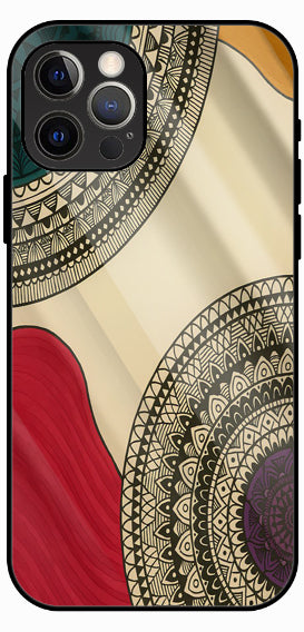 Abstract Mandala Color Block Luxury Glass Back Phone Case