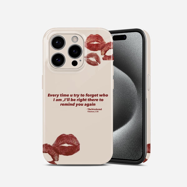 Beige Quote Minimal Hard Glossy Case - Stylish & Protective Cover