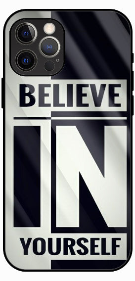 Believe In Yourself Minimal Quote Luxury Glass Back Phone Case
