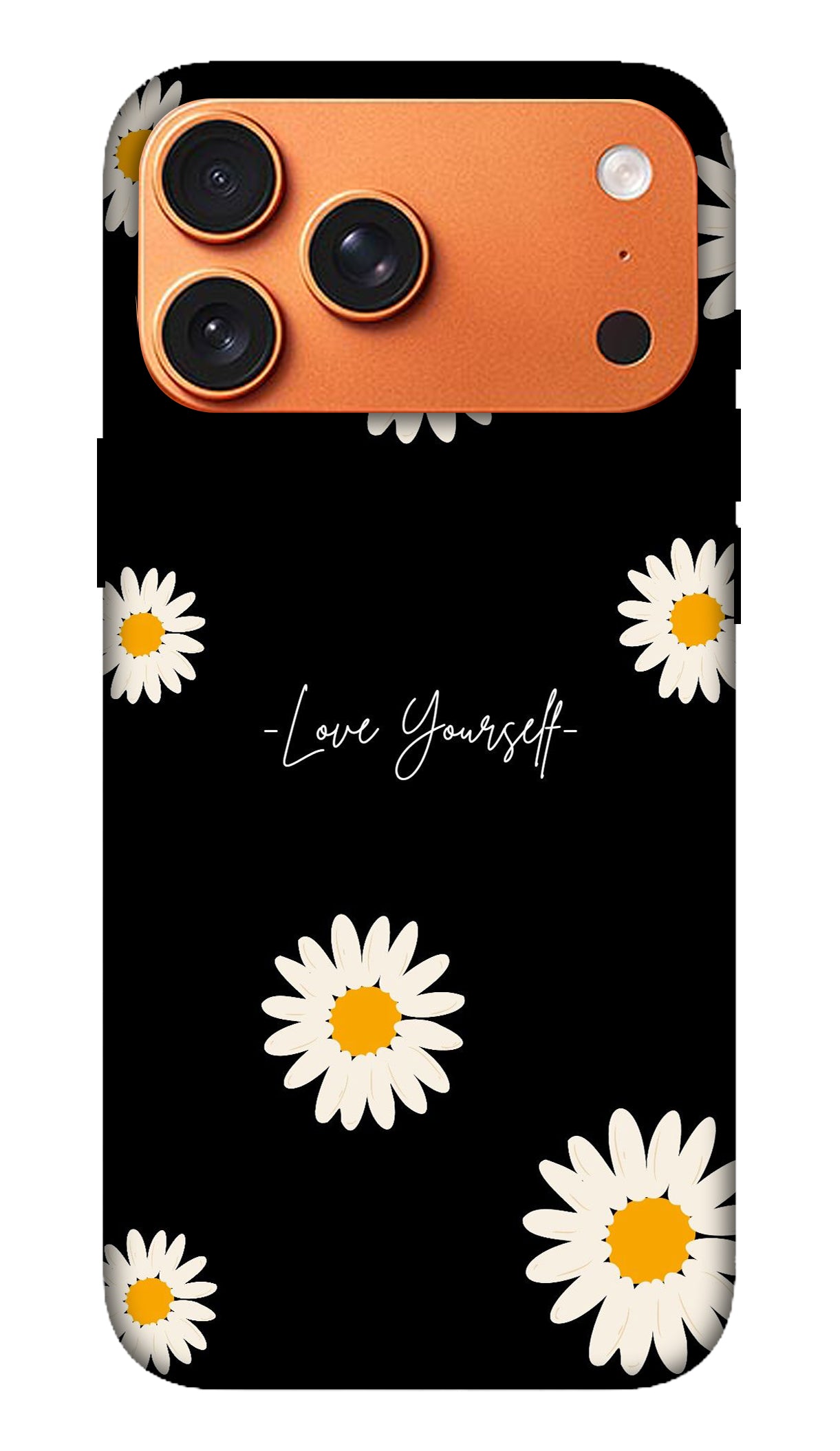 Black Daisy Minimal Floral Phone Case