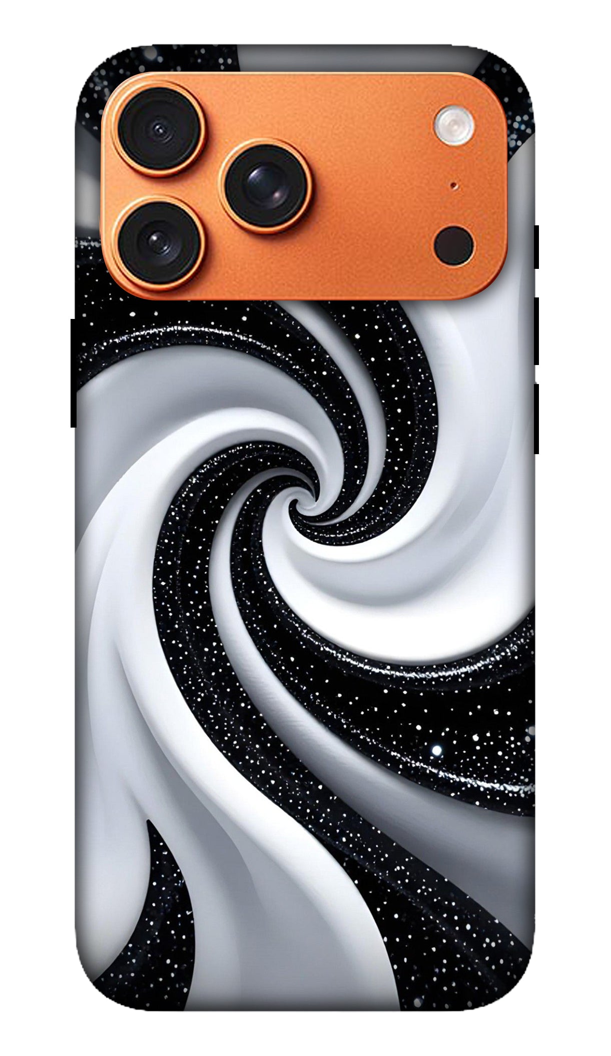 Black White Spiral Chrome Phone Case