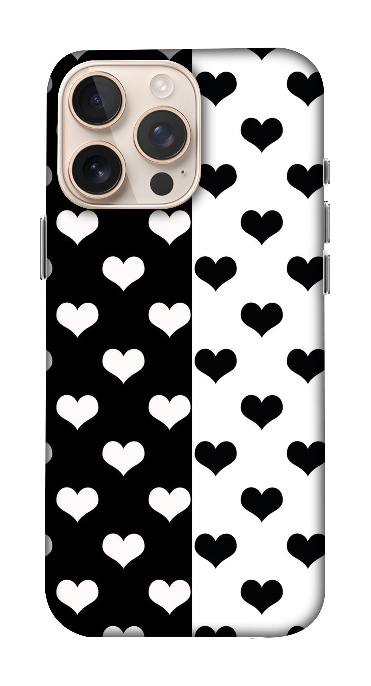 Black and White Heart Pattern Shape Mobicase