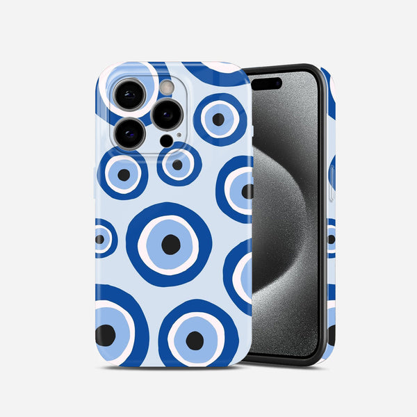 Blue Evil Eye Pattern Hard Glossy Case - Stylish & Protective Cover