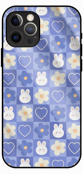 Blue Floral Soft Premium Glass Phone Case