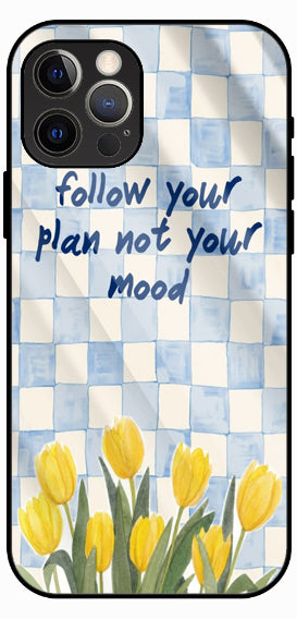 Blue Yellow Floral Premium Glass Phone Case