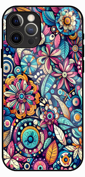 Boho Mandala Retro Art Luxury Glass Back Phone Case