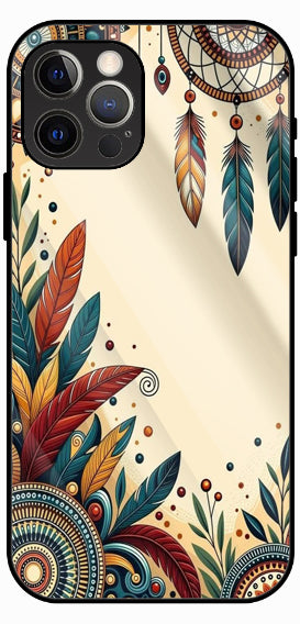 Botanical Leaf Art Luxury Glass Back Phone Case