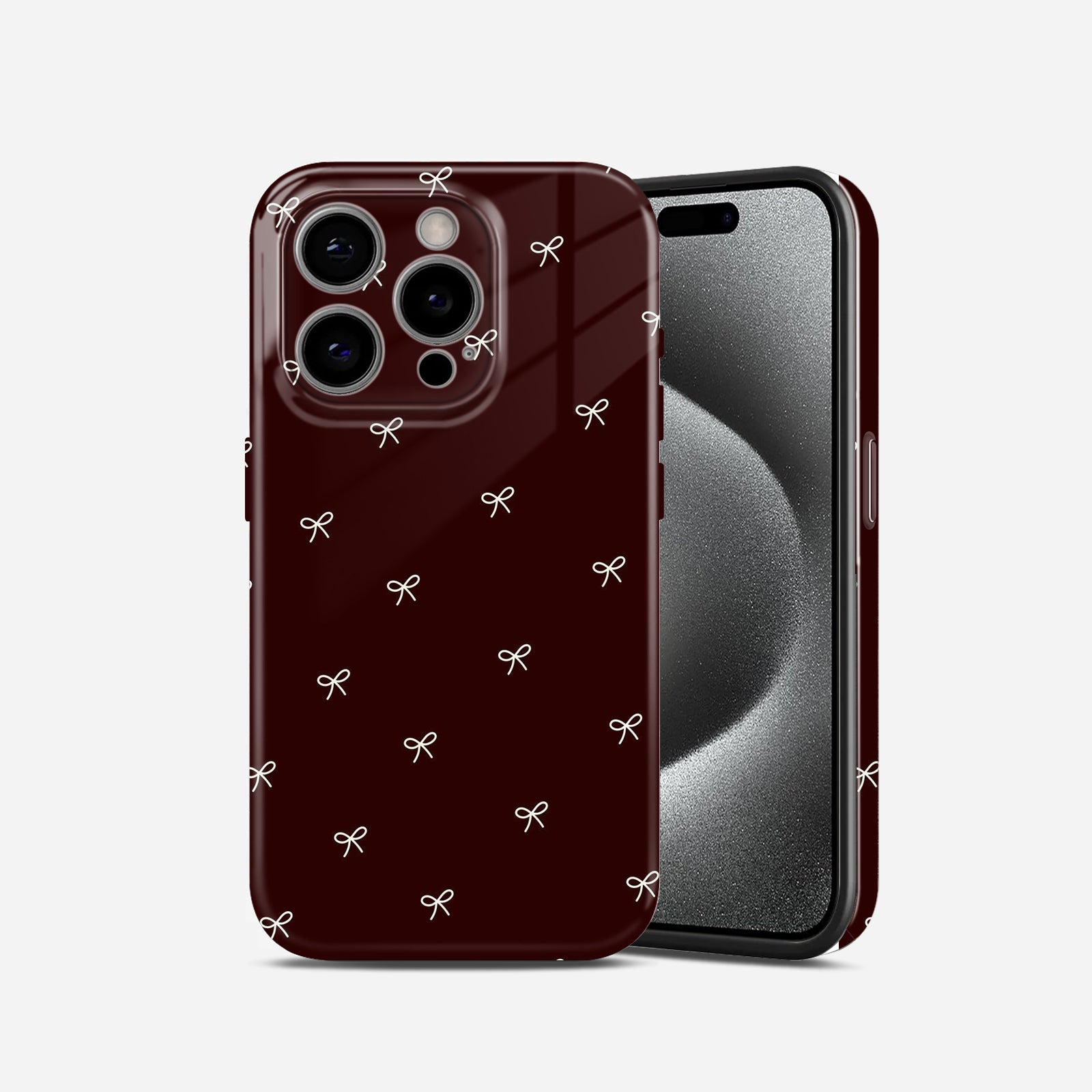 Bow in Plain Pattern Hard Glossy Case - Stylish & Protective Cover
