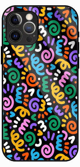 Color Burst Retro Abstract Art Luxury Glass Back Phone Case
