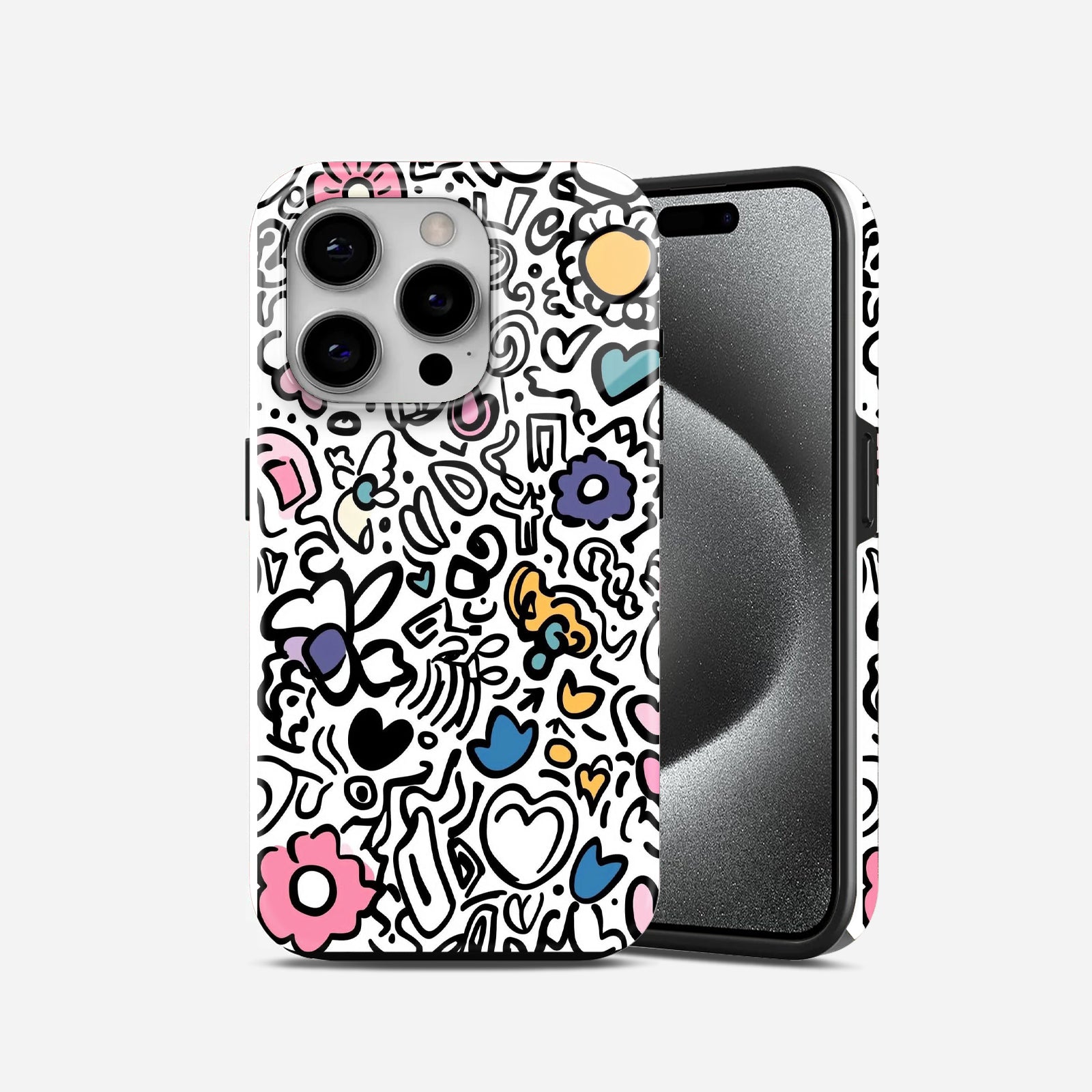 Colorful Doodles 2 in 1 Mobile Case