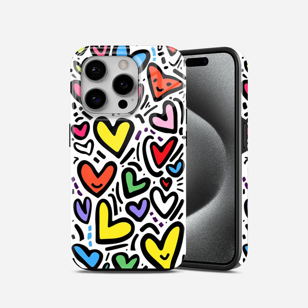 Colorful Heart 2 in 1 Mobile Case