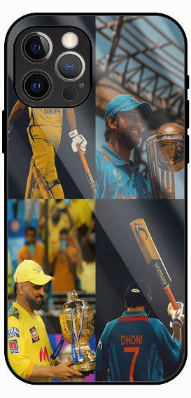 Cricket Collage Action Design Luxury Glass Back Phone Case