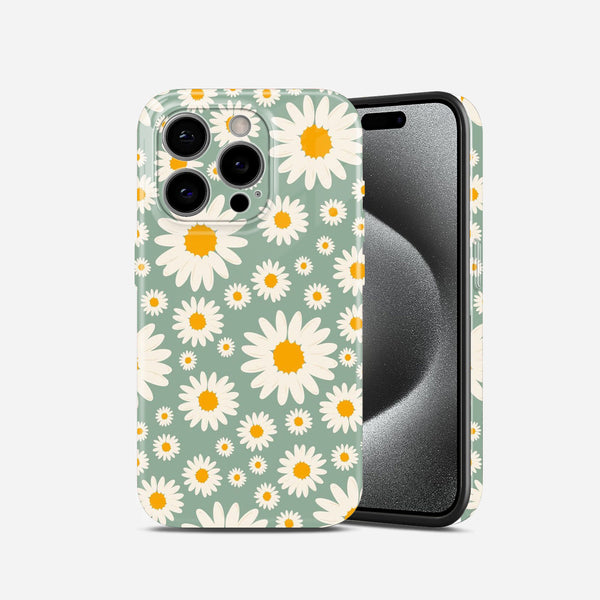 Daisy Light Green Pattern Hard Glossy Case - Stylish & Protective Cover