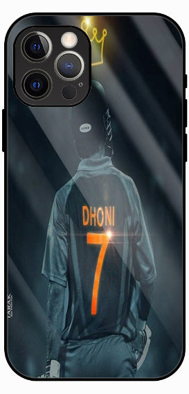 Dark Cricket Jersey Number 7 Luxury Glass Back Phone Case