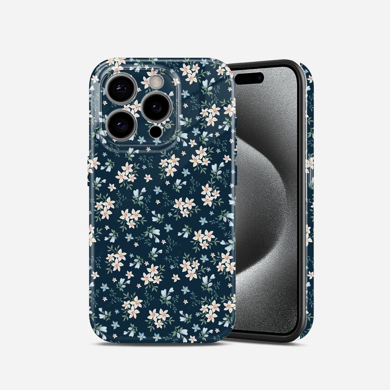 Dark Floral Vintage Hard Glossy Case - Stylish & Protective Cover