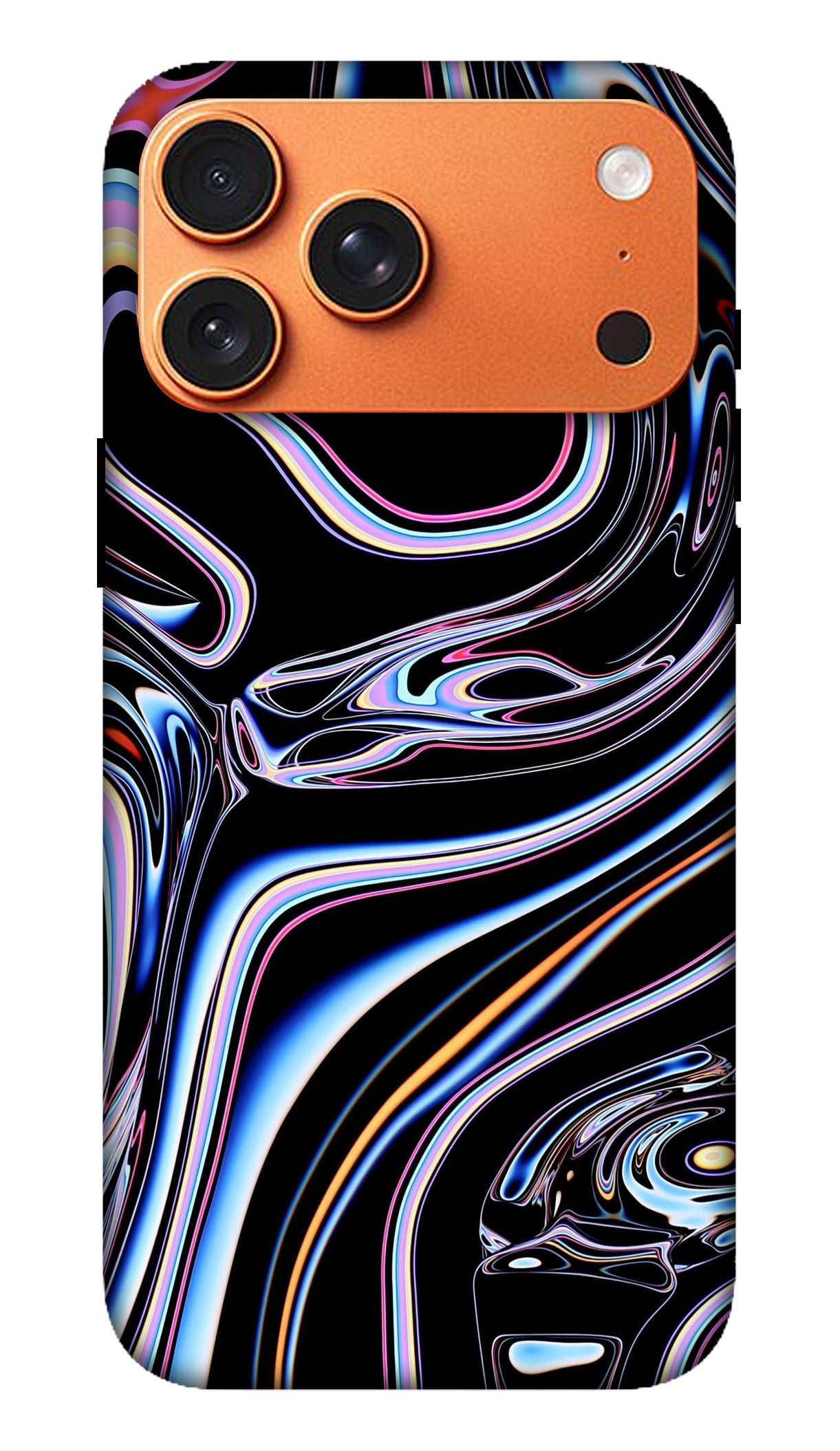 Dark Fluid Chrome Swirl Phone Case